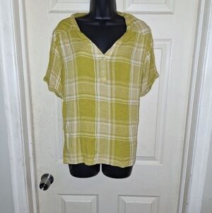 Eddie Bauer checked blouse size large